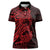 Red Couple Dolphins Maori Polynesian Style Women Polo Shirt