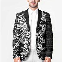 White Couple Dolphins Maori Polynesian Style Blazer - Polynesian Pride