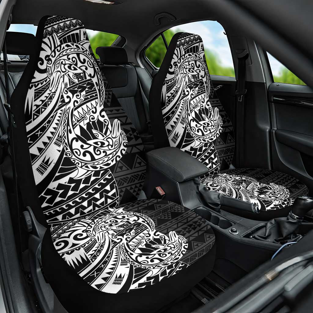 White Couple Dolphins Maori Polynesian Style Car Seat Cover