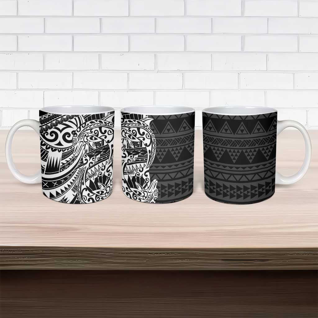 White Couple Dolphins Maori Polynesian Style Ceramic Mug - Polynesian Pride