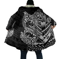 White Couple Dolphins Maori Polynesian Style Cloak - Polynesian Pride