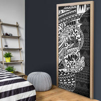 White Couple Dolphins Maori Polynesian Style Door Cover - Polynesian Pride