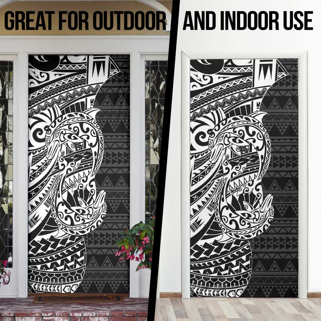 White Couple Dolphins Maori Polynesian Style Door Cover - Polynesian Pride