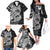 White Couple Dolphins Maori Polynesian Style Family Matching Off The Shoulder Long Sleeve Dress and Hawaiian Shirt