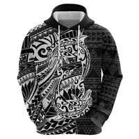 White Couple Dolphins Maori Polynesian Style Hoodie