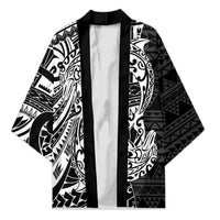 White Couple Dolphins Maori Polynesian Style Kimono - Polynesian Pride