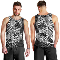 White Couple Dolphins Maori Polynesian Style Men Tank Top