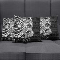 White Couple Dolphins Maori Polynesian Style Pillow Cover - Polynesian Pride