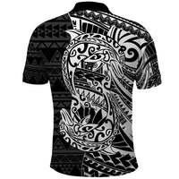 White Couple Dolphins Maori Polynesian Style Polo Shirt