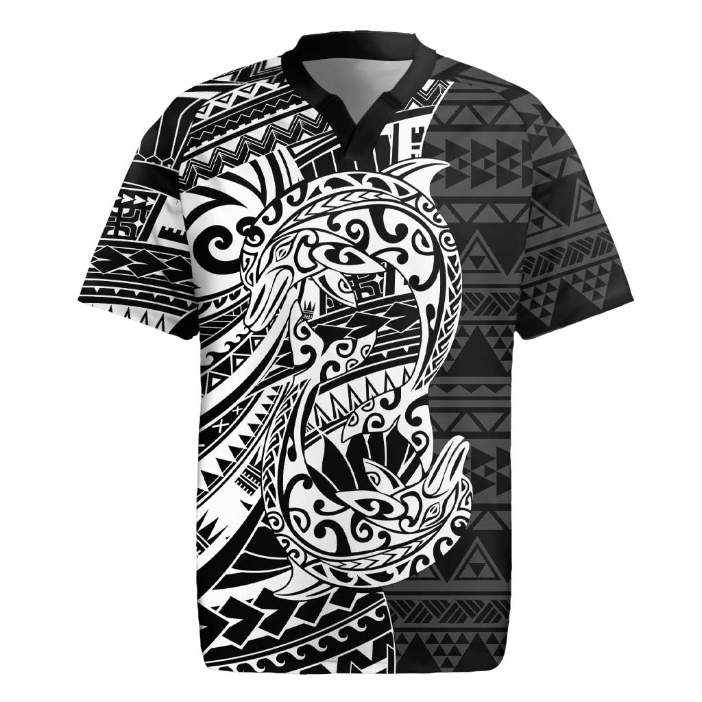 White Couple Dolphins Maori Polynesian Style Rugby Jersey