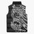 White Couple Dolphins Maori Polynesian Style Sleeveless Puffer Jacket - Polynesian Pride