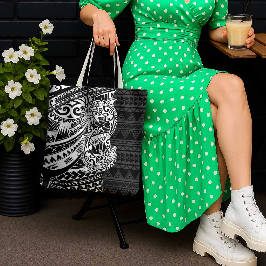 White Couple Dolphins Maori Polynesian Style Tote Bag - Polynesian Pride