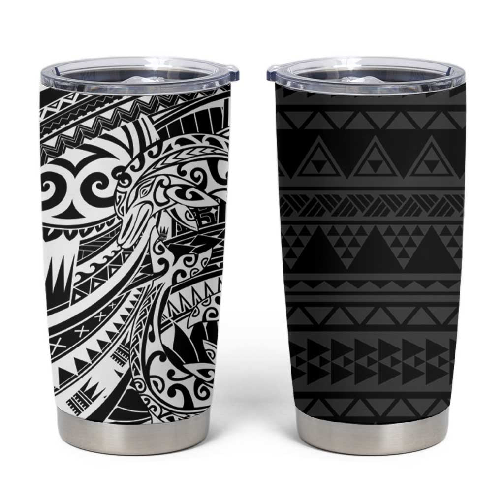 White Couple Dolphins Maori Polynesian Style Tumbler Cup