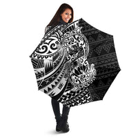 White Couple Dolphins Maori Polynesian Style Umbrella - Polynesian Pride