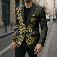 Yellow Couple Dolphins Maori Polynesian Style Blazer - Polynesian Pride