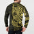 Yellow Couple Dolphins Maori Polynesian Style Button Sweatshirt