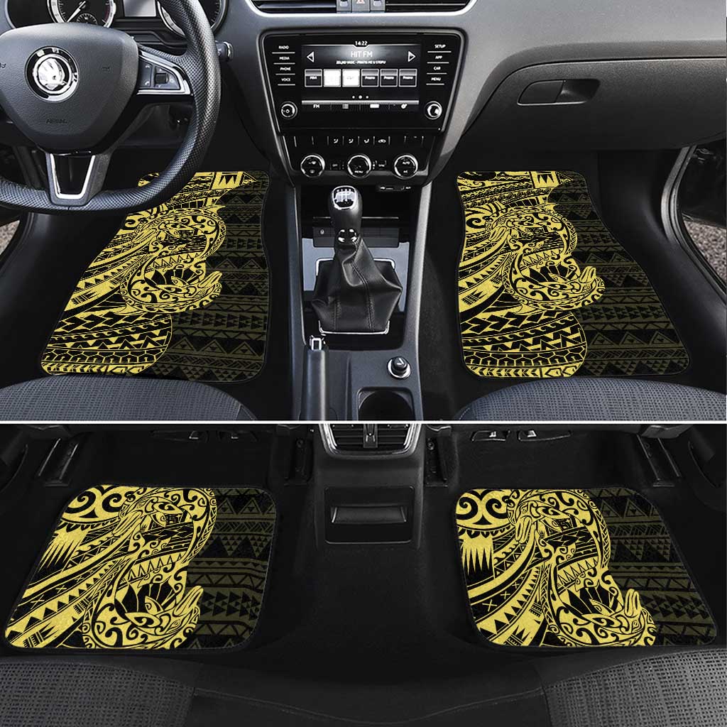 Yellow Couple Dolphins Maori Polynesian Style Car Mats