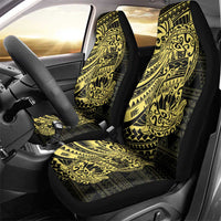Yellow Couple Dolphins Maori Polynesian Style Car Seat Cover