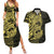 Yellow Couple Dolphins Maori Polynesian Style Couples Matching Summer Maxi Dress and Hawaiian Shirt