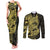 Yellow Couple Dolphins Maori Polynesian Style Couples Matching Tank Maxi Dress and Long Sleeve Button Shirt