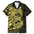 Yellow Couple Dolphins Maori Polynesian Style Family Matching Mermaid Dress and Hawaiian Shirt