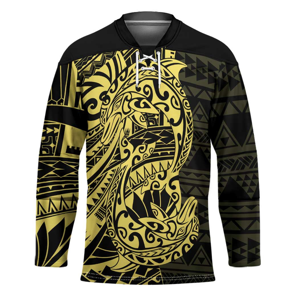 Yellow Couple Dolphins Maori Polynesian Style Hockey Jersey - Polynesian Pride