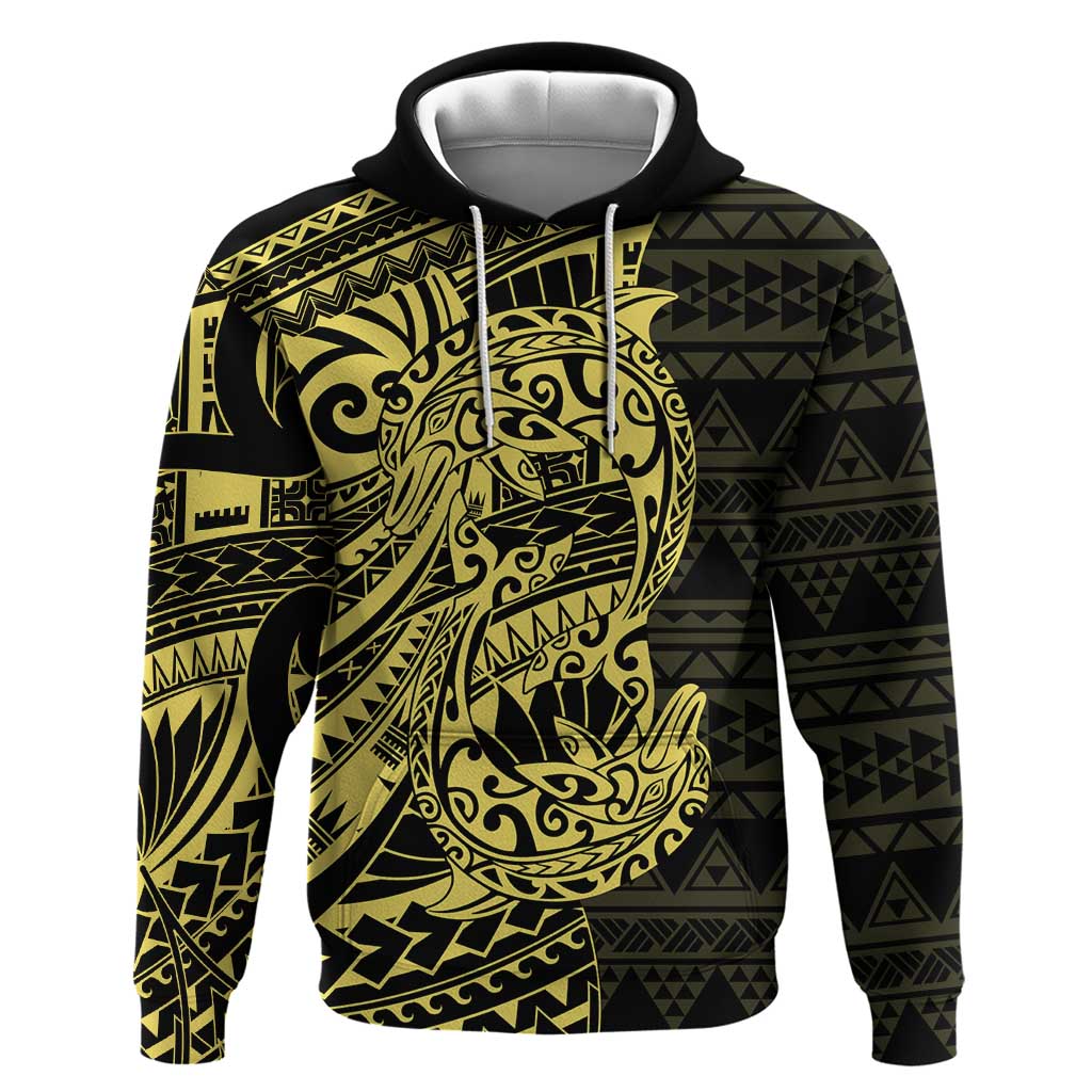 Yellow Couple Dolphins Maori Polynesian Style Hoodie