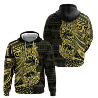 Yellow Couple Dolphins Maori Polynesian Style Hoodie