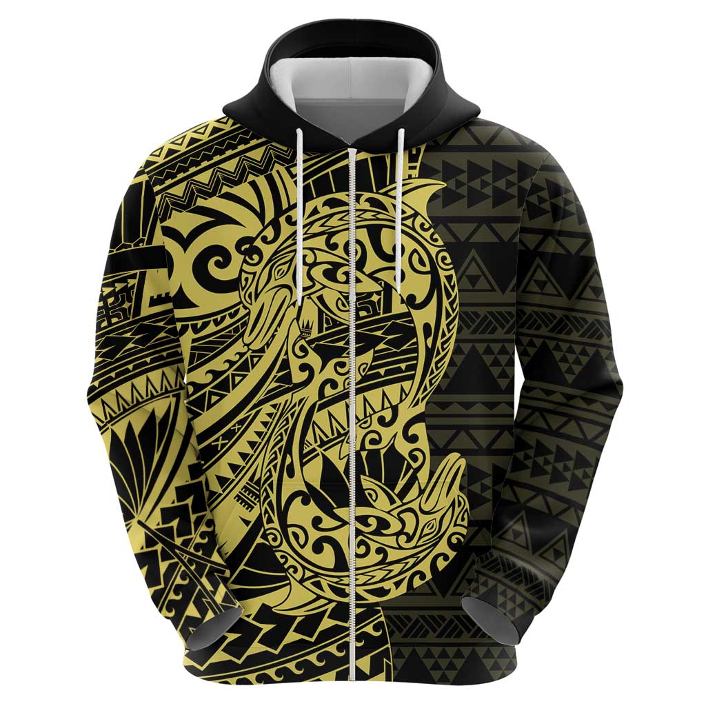 Yellow Couple Dolphins Maori Polynesian Style Hoodie