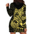 Yellow Couple Dolphins Maori Polynesian Style Hoodie Dress