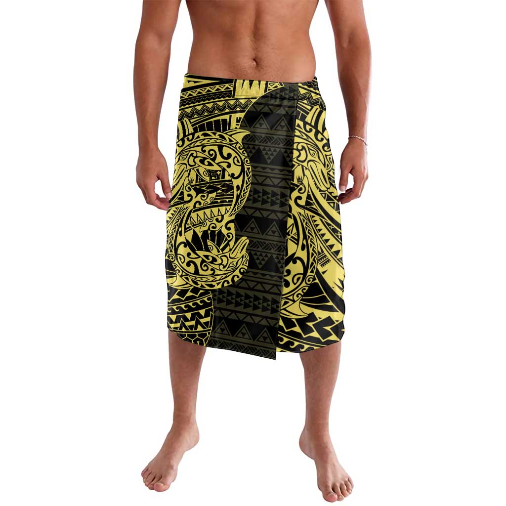 Yellow Couple Dolphins Maori Polynesian Style Lavalava