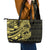 Yellow Couple Dolphins Maori Polynesian Style Leather Tote Bag