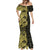 Yellow Couple Dolphins Maori Polynesian Style Mermaid Dress