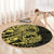 Yellow Couple Dolphins Maori Polynesian Style Round Carpet