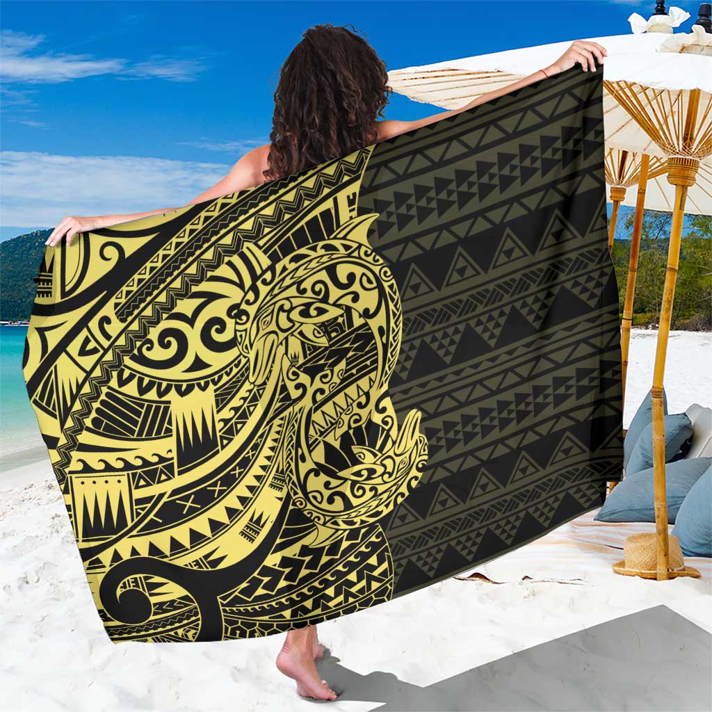 Yellow Couple Dolphins Maori Polynesian Style Sarong