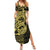 Yellow Couple Dolphins Maori Polynesian Style Summer Maxi Dress