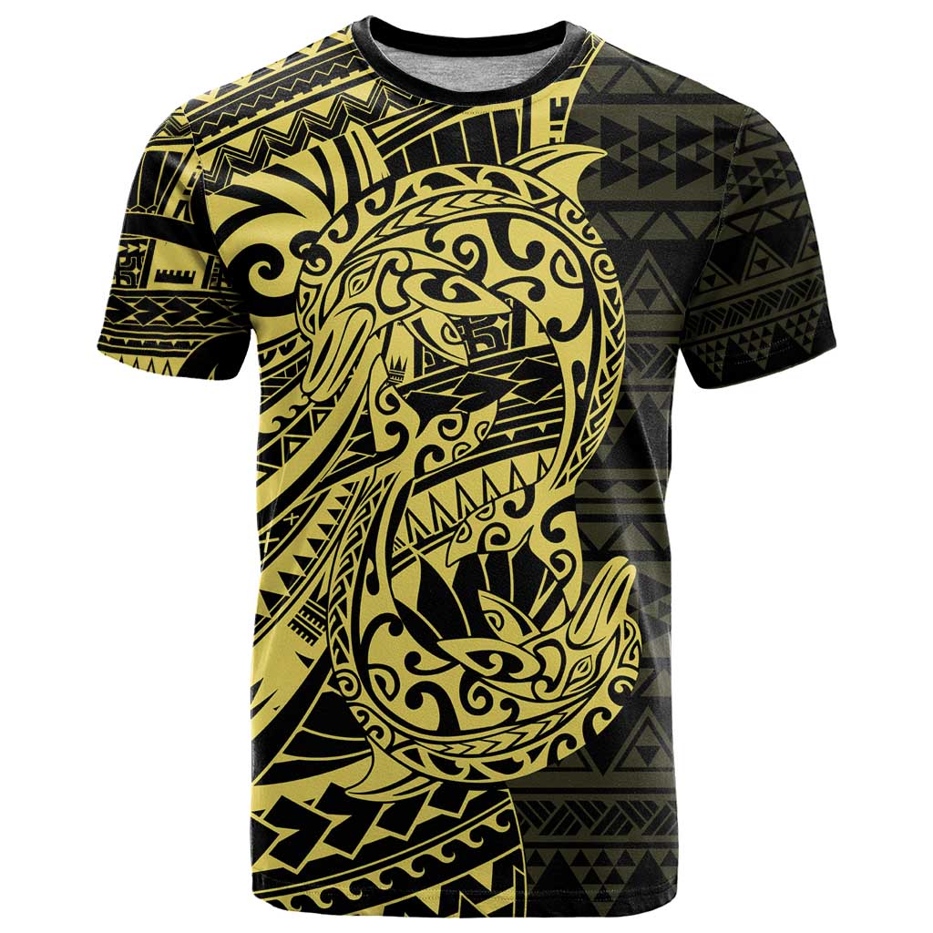 Yellow Couple Dolphins Maori Polynesian Style T Shirt