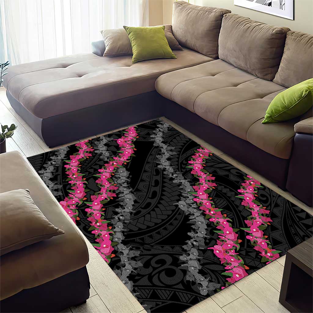 Guam Bougainvillea Lei Area Rug Chamorro Tribal Pattern