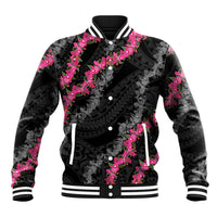 Guam Bougainvillea Lei Baseball Jacket Chamorro Tribal Pattern