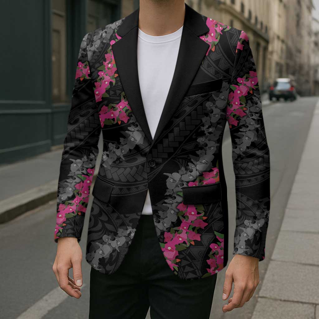 Guam Bougainvillea Lei Blazer Chamorro Tribal Pattern - Polynesian Pride