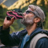 Guam Bougainvillea Lei 4 in 1 Can Cooler Tumbler Chamorro Tribal Pattern