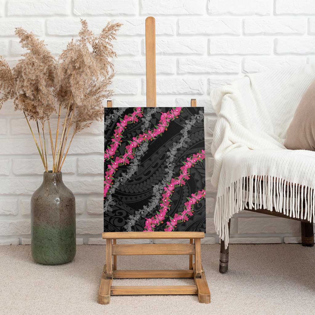 Guam Bougainvillea Lei Canvas Wall Art Chamorro Tribal Pattern