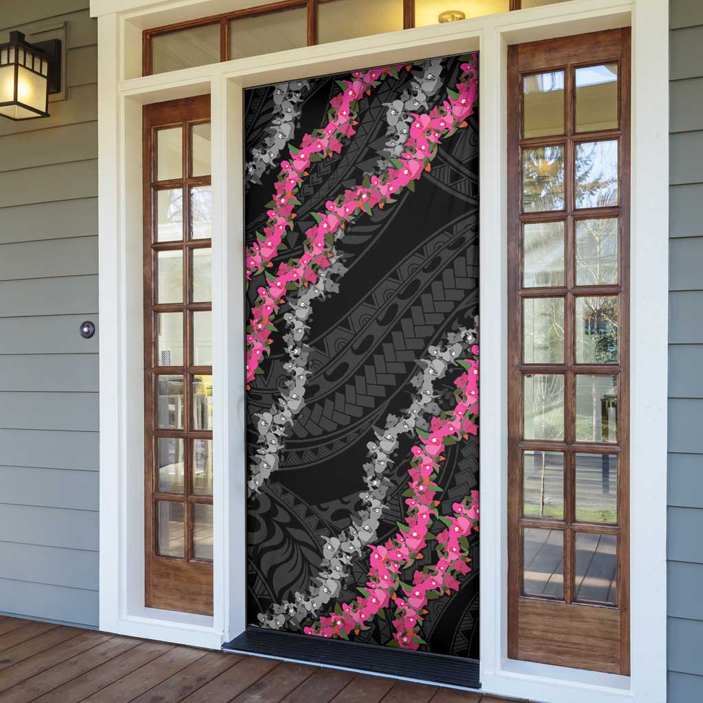Guam Bougainvillea Lei Door Cover Chamorro Tribal Pattern - Polynesian Pride