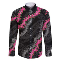 Guam Bougainvillea Lei Family Matching Summer Maxi Dress and Hawaiian Shirt Chamorro Tribal Pattern