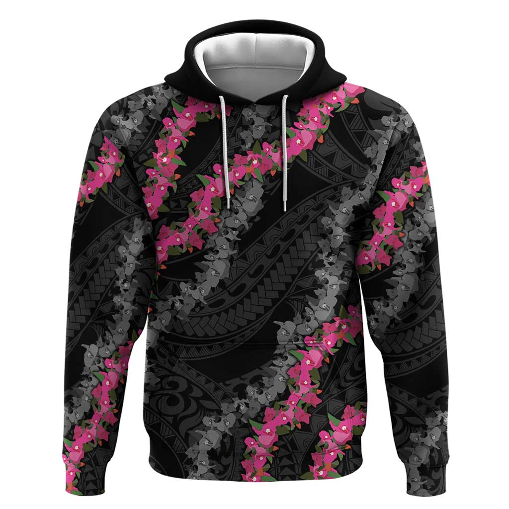 Guam Bougainvillea Lei Hoodie Chamorro Tribal Pattern