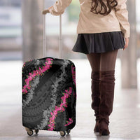 Guam Bougainvillea Lei Luggage Cover Chamorro Tribal Pattern