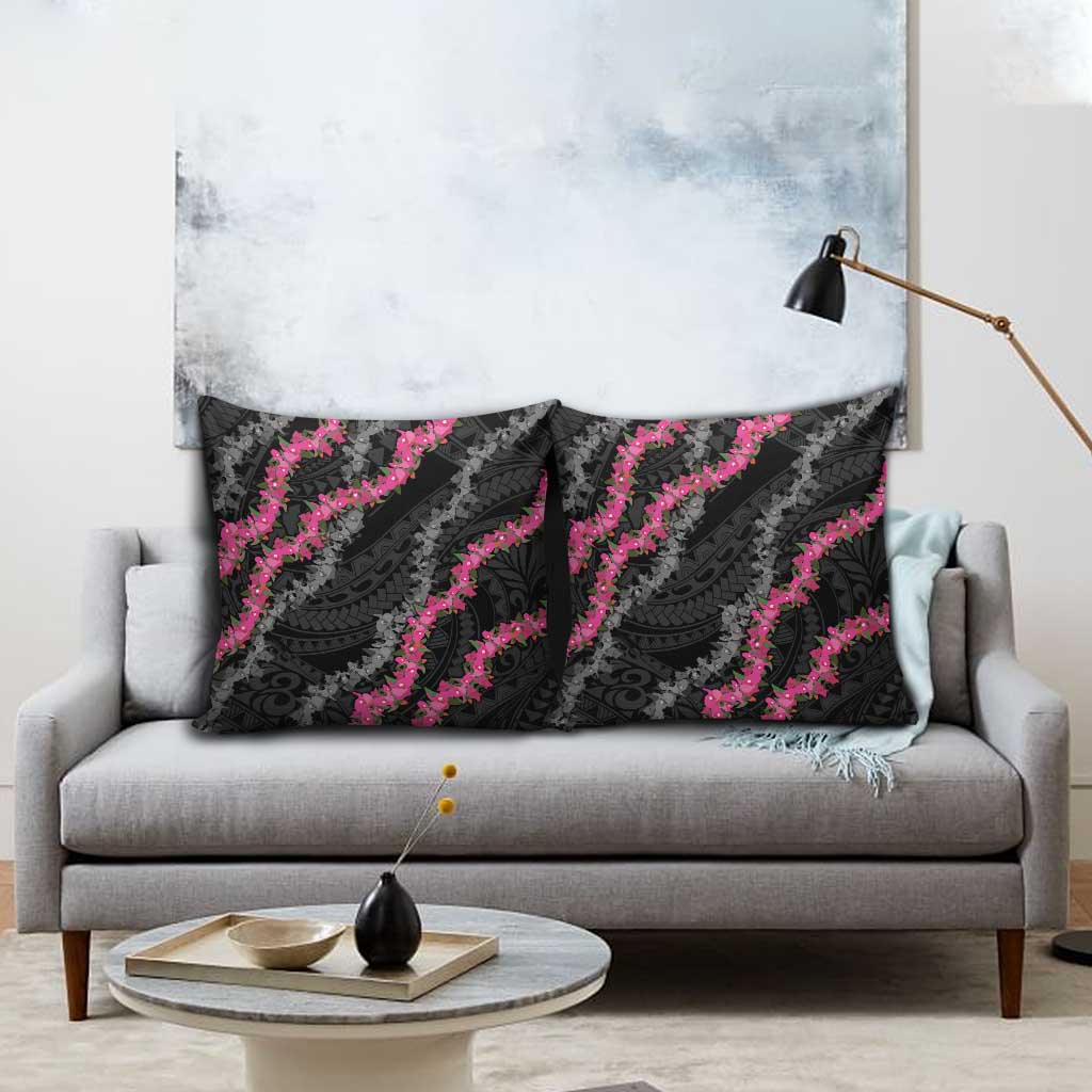Guam Bougainvillea Lei Pillow Cover Chamorro Tribal Pattern - Polynesian Pride