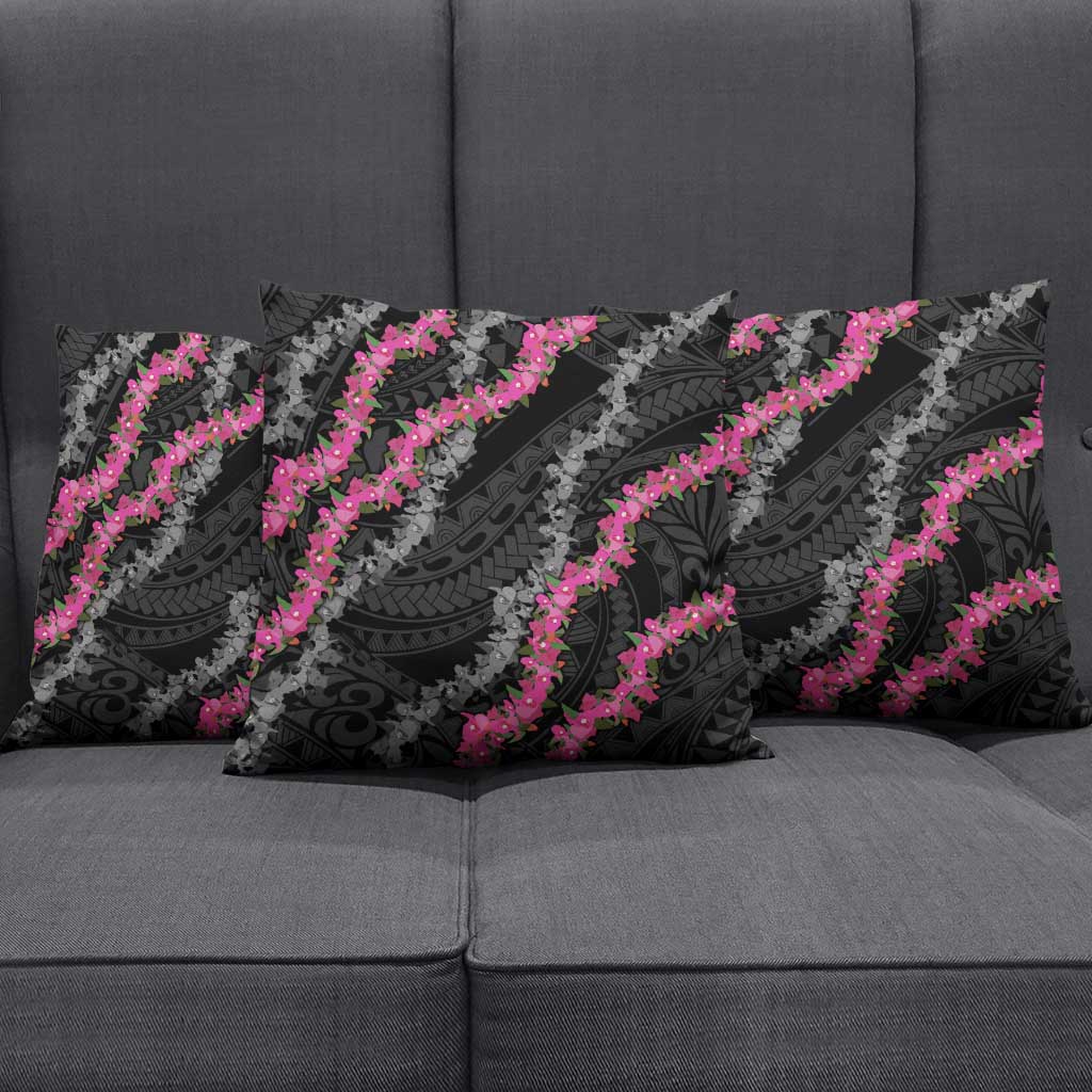 Guam Bougainvillea Lei Pillow Cover Chamorro Tribal Pattern - Polynesian Pride