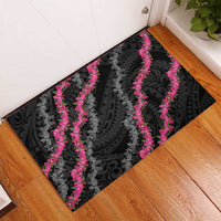 Guam Bougainvillea Lei Rubber Doormat Chamorro Tribal Pattern