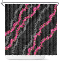 Guam Bougainvillea Lei Shower Curtain Chamorro Tribal Pattern